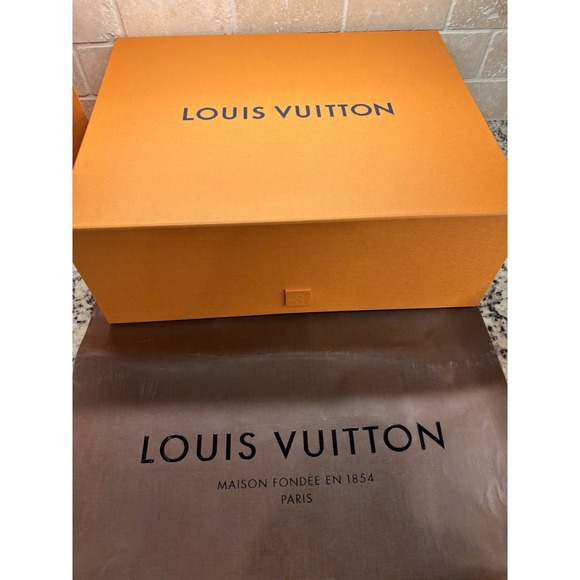 Louis Vuitton Other - Authentic Louis Vuitton Empty XL Gift Box Set - Flip Top Box, Ribbon, 2 Bags NEW